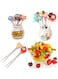 MAKINGTEC Fruit Fork, Cartoon Animal Silicone Handle Stainless Steel Kids Salad Fork, Reusable with Ceramic Storage Jar Food Toothpicks Suitable for Fruit Salad Dessert Snacks (2 Sets)