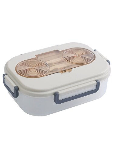Lunch Box with Cutlery and Transparent Lid, 1300ml - Durable Food Container, Leak-Proof Lunchbox, Perfect for School, Work, and Travel, with Convenient Cutlery Included