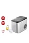Ice Maker Machine 1.6L 12KG 24H Fast Making Two Cube Sizes Compact Countertop Design Silver Finish
