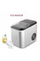 Ice Maker Machine 1.6L 12KG 24H Fast Making Two Cube Sizes Compact Countertop Design Silver Finish