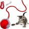 Cxqbsmy Interactive Cat Toy Ball, Automatic Moving Rolling Play Cat Toys with Rope, 360&deg; Rotating Rolling Ball Pet Toy with Usb Charging and LED Lights for Pet Kitten(Red)