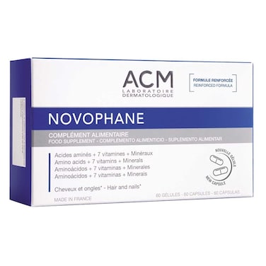 ACM Novophane Capsules, Food Supplement For Hair &amp; Nail Growth, Pack of 60's