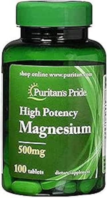 Puritan's Pride High Potency Magnesium Tablets (500mg, 100 Pieces)