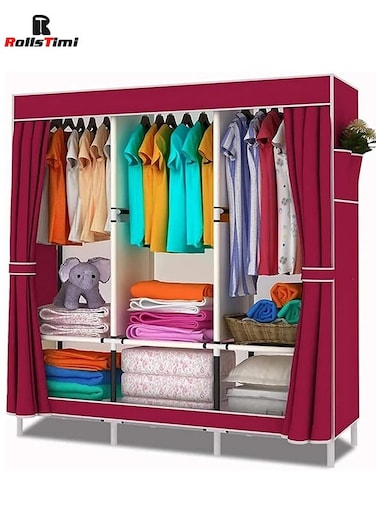 Portable Wardrobe Organizer Red 105x156x44cm