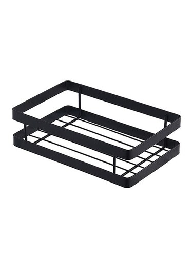 Punch-Free Wall Mount Seasoning Storage Rack Black 22 x 13 x 8centimeter