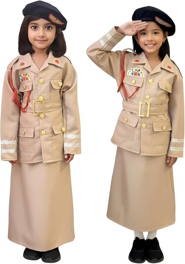 Police Girl Officer Costume for Kids &ndash; UAE Brown   Authentic &amp; Premium - Small