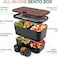 Umami Premium Nestable Bento Box Black &amp; Walnut, 1500ml
