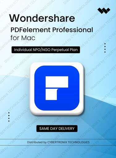 Wondershare PDFelement Professional for Mac Individual NPO/NGO   Lifetime   Digital License   Same Day Delivery