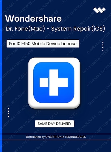 Wondershare Dr.Fone(Mac) - System Repair (iOS)   101-150 Mobile Device   Digital License   Same Day Delivery