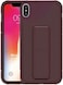 case for iPhone X/iPhone Xs Magnetic Car Holder Cover Soft Silicone Horizontal and Vertical Kickstand Case Wrist Strap Shockproof Anti Fingerprint Case (iPhone X/iPhone Xs, Brown)