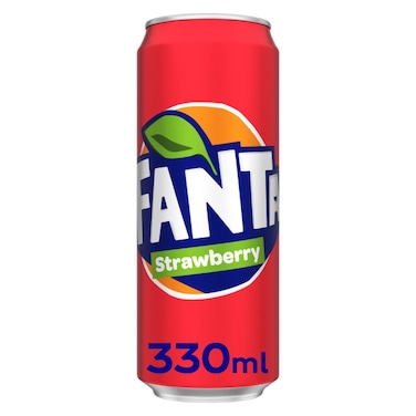 Fanta Strawberry Carbonated Soft Drink Can, 330ml