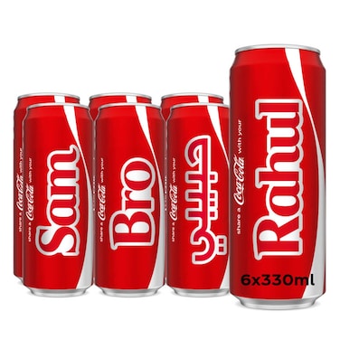 Coca-Cola Original Taste, Pack of 6x330ml, Crisp Coke Soft Drinks, Limited Edition