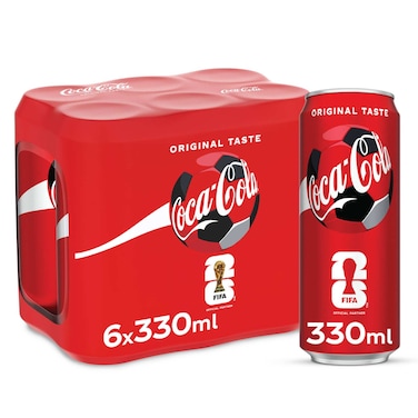 كوكا كولا طعم أصلي، 330 ملل، حزمة من 6، مشروبات كوك كريسب غازية، إصدار محدود