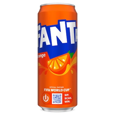 فانتا علبة مشروب غازي بنكهة البرتقال، 330 ملل