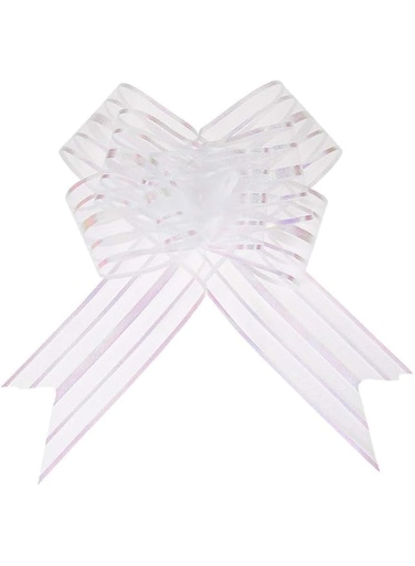 lovingmona 20 Packs White Pull Bows Gift Wrapping Pulled Bows Large Organza Ribbon Bow for Gift Wrapping Car Decoration Flower Present Wedding Decor Birthday Present Ties