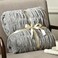 Fluffy Ruched Faux Fur Throw Blanket for Couch,Cozy Plush Soft Luxury Warm for Fall Winter,Reversible Furry Thick Lightweight Blanket for Bed Sofa,Aesthetic Room Decor,Throw (127 cm x 152 cm), Grey