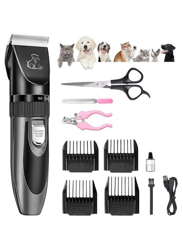 Dog Clippers, Dog Grooming kit, Professional for Thick Coats/Heavy Hair, Low Noise Rechargeable Cordless Pet Shaver for Dogs Pets and Animals, Dog Shaver for Dogs Cats Horses, Metal Hair Trimmer