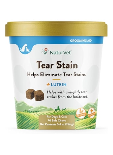 NaturVet, Tear Stain for Dogs &amp; Cats, Plus Lutein, 70 Soft Chews, 5.4 oz (154 g)