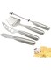 nalaina 4 Pcs Steel Stainless Cheese Knife Set Include Cheese Wire Cutter, Cheese Spreader, Cheese Slicer and 4 Holes Cheese Knife for All Types of Cheese