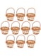 TERRIFI 10 Pcs Mini Woven Baskets, Beautiful Flower Girl Baskets, Miniature Picnic Baskets, Perfect for Picnic Wedding Birthday Rustic Farmhouse Decor