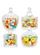 INFTYLE Glass Candy Dish with Lid Set of 4 Crystal Glass Candy Jar Jewelry Box Dappen Dish Cookie Jar for decorative storage gift idea (4pcs Clear)&hellip;