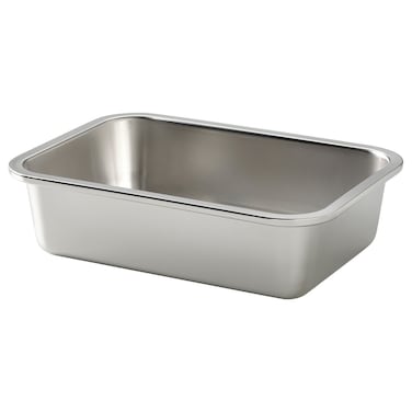 Food Container, Rectangular, Stainless Steel, 1.0 L