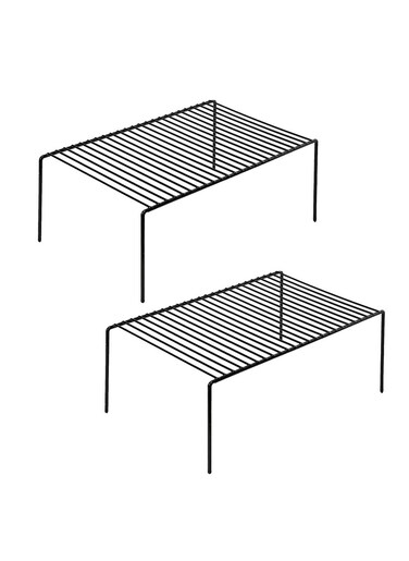 Expandable Mild Steel Cabinet Separator Stand for Kitchen Cabinets Multipurpose Organizer with Anti-Rust Nano Coating (pack of 1) Black