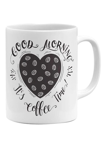 Morning It's Coffee Time Printed Mug White/Black