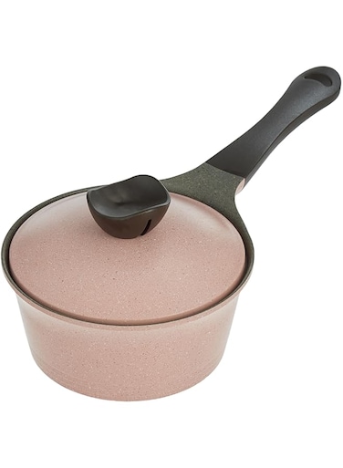 Neoflam Marble Aeni,sauce pan with lid,Pink Marble,18cm,EK-AD-S18,Cast Aluminum Cookware with Ecolon Coating,Ceramic top coating nonstick.