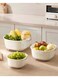 &atilde;&euro;3-Piece Set&atilde;&euro;&lsquo;White Double-Layer Colander Set, PP+PET Food-Grade Vegetable Washing Bowl, Three Sizes With Side Handles, Kitchen &amp; Living Room Multi-Purpose