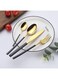 4 Piece Stainless Steel Cutlery Set Black/Gold