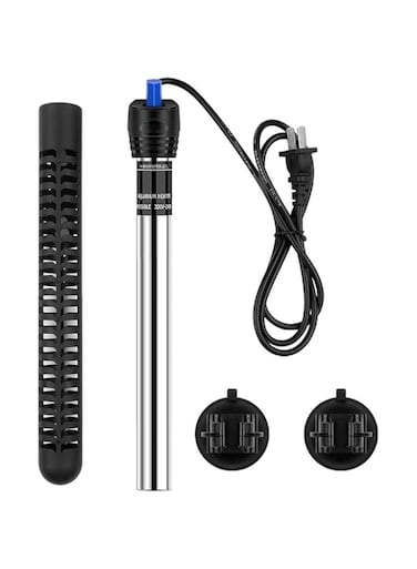 Rubik 25W Aquarium Heater with Protector Guard Cover &amp; 2 Suction Cups, Adjustable High Precision Temperature Control Heating Rod for Fish Tank