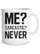 CrazWear Mugs Me? Sarcastic? Never 11oz Funny Coffee Cute Office Thank You Gifts For Employee Appreciation, Funny Gifts For Men And Women, Coffee Cups With Sayings