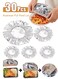 Pcs Reusable Aluminum Foil Food Covers, Pack Food Grade Heat Preservation Covers, Universal Stretch Lids for Bowls and Plates, Keep Food Warm and Fresh for Picnic Camping Home Kitchen (Silver)