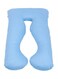 Contoured Body U Shaped Extra Comfort Cuddler Pregnancy Pillow Cotton Light Blue