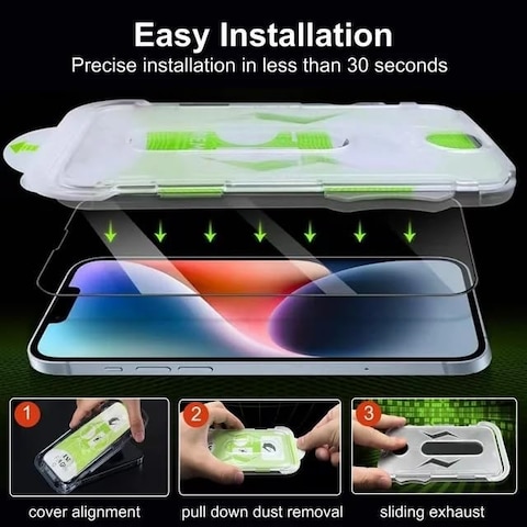 One-click Installation Screen Protector For iPhone 13 11 12 14 Pro Max Xs Xr X [9H] Premium Edge Full Coverage Tempered Glass Screen Protectors for Iphone 13 5G 2021 (iPhone 13)