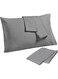 Linen Klub PACK of 4 Standard Pillowcases- Luxurious 100% Cotton 250TC Sateen with Elegant 1 cm Stripe Design, Size: 50 x 75 cm, Silken Silver for a Touch of Sophistication in Your Bedroom