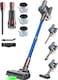 Cordless Vacuum Cleaner, 50 Mins/40 KPA, Battery Vacuum Cleaner with Geen LED, Wireless Cleaner with Upgraded Floor Brush, Vacuum Cleaner Battery for Pet Hair, Blue