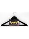 YANEK Solid Wood Hangers   Non-slip with Notches (Black, 6)