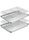 Angju Stainless Steel Baking Sheet with Rack Set [2 Pans + 2 Racks], Cookie Sheet with Cooling Rack, Size 31.5*24.5*2.5cm, Non Toxic &amp; Heavy Duty &amp; Easy Clean