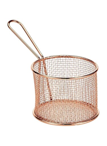 Harmony Small Round Basket With Handle - Copper