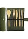 Excefore Bamboo Cutlery Set, Bamboo Travel Utensils Include Knife Fork Spoon Chopsticks Straws