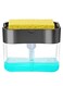Dish Soap Dispenser for Kitchen + Sponge Holder 2-in-1 Dish Washing Counter Top Soap Dispenser, Premium Quality Soap Dispenser Sink Pump Dispenser Soap, Instant Refill, Durable A-Dark Gray