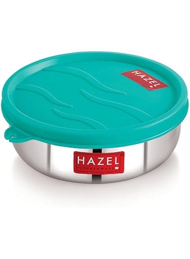 HAZEL Stainless Steel Container For LuInch Box &amp; Kitchen Storage With Air Tight Lid Storage Containers For Kitchen Fridge Organizer, 300 Ml, Silver