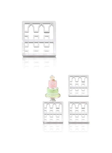 Sweet seven Versatile Plastic Fence Fondant Cutters Set for Creative Baking   Cake &amp; Cookie Molds for Home &amp; Coffee Shop   Easy Fondant Cake Cutting   4 Pcs