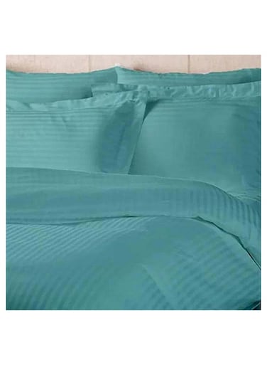 COLLECTION Stripe King Teal Blue Duvet Cover set with 2 Pillow Case 240x260 cm
