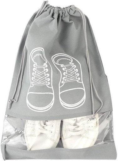 1Pcs Travel Shoe Bags With Rope For Men And Women 32X44Cm Large Shoes Pouch Storage Packing Organizers, Grey