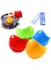 SYOSI 4 Pack Egg Poacher Cups Silicone Egg Poacher Multi Coloured Poach Egg Pods Molds Work with Egg Poacher Pan, Cookware, Boiler Steamer, Microwave with 1 Chopsticks 1 Spoon