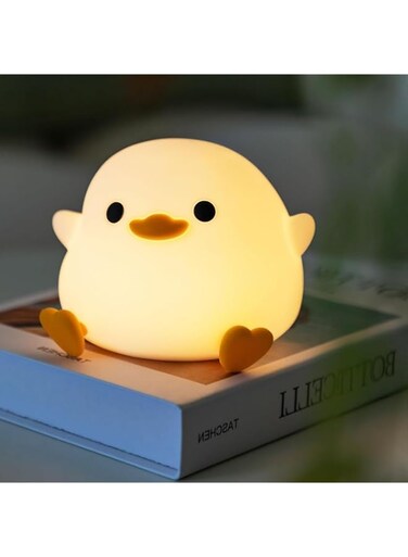 STAYOUNG Night Light - Duck USB Rechargeable Mini Touch Light, Wireless LED Night Lights for Kids, Soft Eye Caring Night Light for Sleep Aid, Dimmable Nursery Lamp (Warm Light)