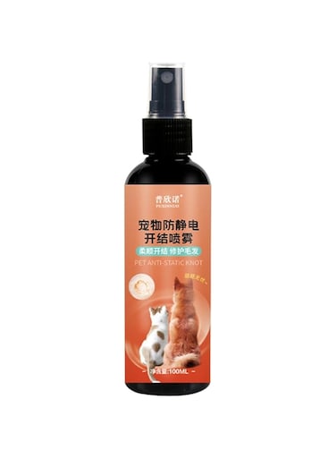 FDTY Pet Brush Spray,Cat Detangler Spray for Matted Hair - 100ml Cat Brush Spray for Shedding, Matted Fur Spray for Cats, Dog Hair Detangler Spray Matted with Tea Tree Oil Puzzlegame
